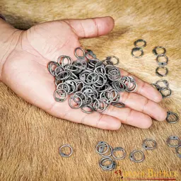 1kg chainmail rings black, round rings, round rivets, 9mm - Celtic Webmerchant