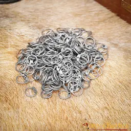 1 kg Kettenhemdringe schwarz, runde Ringe, runde Nieten, 9 mm - Celtic Webmerchant