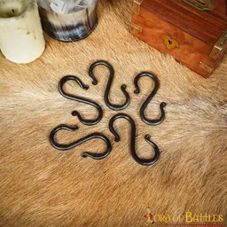 Ensemble de 5 crochets en S forgés à la main, 8 cm - Celtic Webmerchant