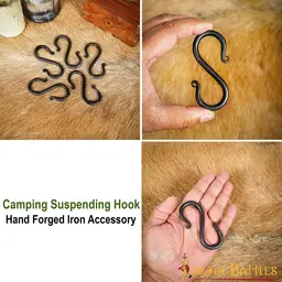 Hand-forged S-hooks set of 5 pieces, 8cm - Celtic Webmerchant