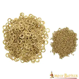 1 kg brass chainmail rings, flat rings, round rivets, 9 mm - Celtic Webmerchant