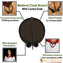 Żelazna fibula w kształcie podkowy ze spiralami - Celtic Webmerchant