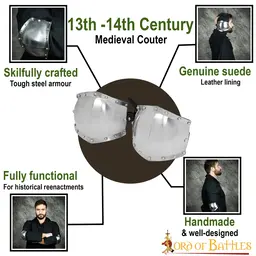 13th-14th century elbow armor - Celtic Webmerchant