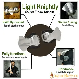 Armure de coude du 15ème siècle, Avant - Celtic Webmerchant