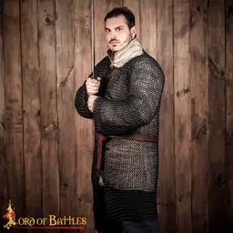 Hauberk met split, verzinkt, ongeklonken 10 mm - Celtic Webmerchant