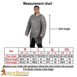 Hauberk met split, verzinkt, ongeklonken 10 mm - Celtic Webmerchant