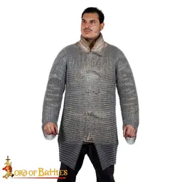 Hauberk met split, verzinkt, ongeklonken 10 mm - Celtic Webmerchant