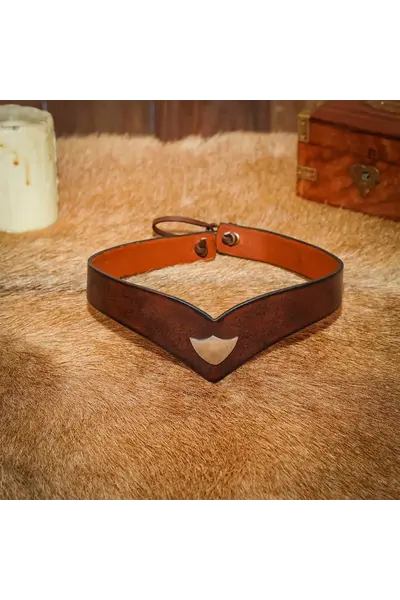 Skórzana korona Finwe, brązowy - Celtic Webmerchant