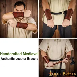 Leather bracers dragon, brown - Celtic Webmerchant