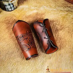 Brazales de cuero dragón, marron - Celtic Webmerchant