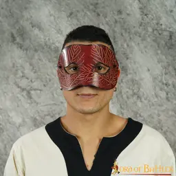 Leren masker Nessa, rood - Celtic Webmerchant