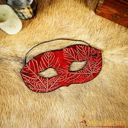 Lædermaske Nessa, rød - Celtic Webmerchant