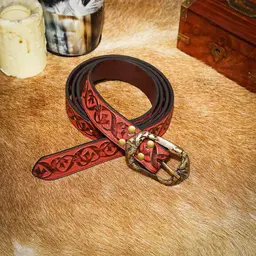 Skórzany pasek tinuviel, czerwony - Celtic Webmerchant