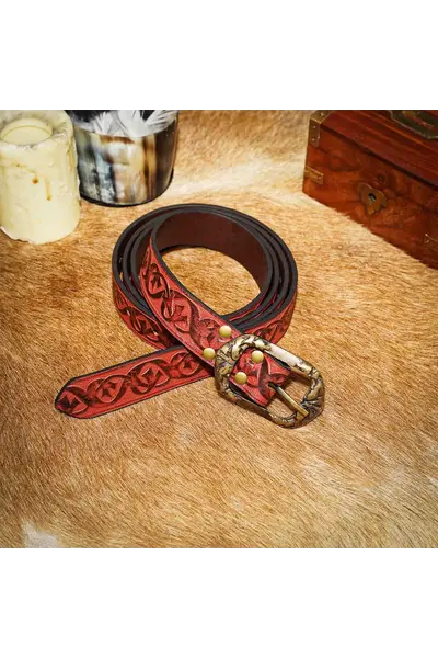 Läderbälte tinuviel, röd - Celtic Webmerchant