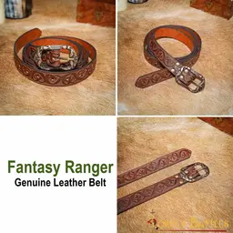 Leather belt Tinuviel, red - Celtic Webmerchant