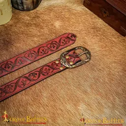 Cinghia in pelle tinuviel, rosso - Celtic Webmerchant