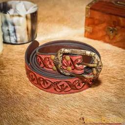 Ceinture en cuir Tinuviel, rouge - Celtic Webmerchant