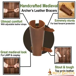 Læder Bracer Daelgor, højre hånd - Celtic Webmerchant