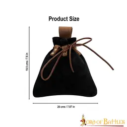 Medieval pouch Amelyn, black - Celtic Webmerchant