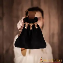 Middeleeuwse buidel Amelyn, zwart - Celtic Webmerchant