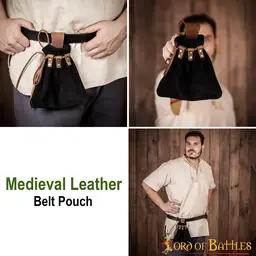 Medieval pouch Amelyn, black - Celtic Webmerchant