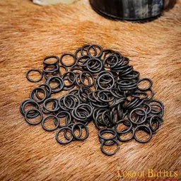 1 kg d'anneaux de cottes de mailles, non rivetés, noirs, 10 mm - Celtic Webmerchant