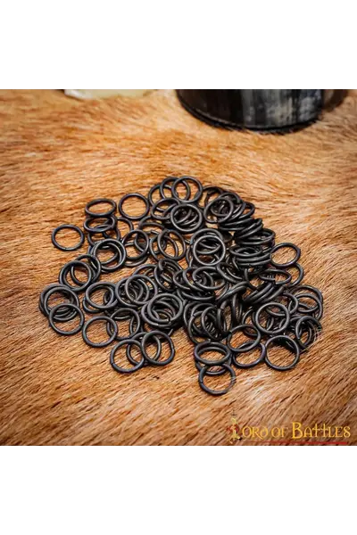 1 kg Kettenhemdringe, unvernietete, schwarz, 10 mm - Celtic Webmerchant