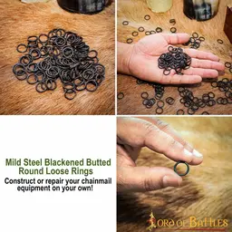 1kg chainmail rings, butted, black 10 mm - Celtic Webmerchant