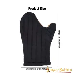 Padded mittens for reenactment, black - Celtic Webmerchant