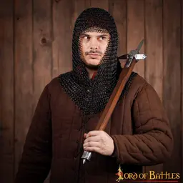 Kolczuga, czarna, nierivetowane okrągłe pierścienie - Celtic Webmerchant