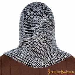 Capuche de mailles, noire, anneaux ronds non rivetés - Celtic Webmerchant