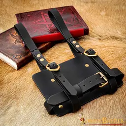 Leather diary holder for belt, black - Celtic Webmerchant