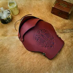 Espaldarón de cuero Yggdrasil Mjolnir, marrón - Celtic Webmerchant