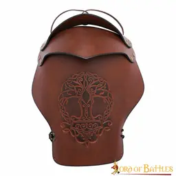 Spallaccio in pelle Yggdrasil Mjolnir, verde - Celtic Webmerchant