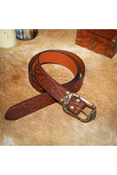 Leather belt Aranel, brown - Celtic Webmerchant