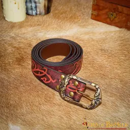 Leather belt Aranel, green - Celtic Webmerchant