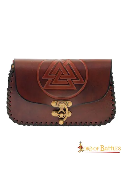 Bolsa vikinga con Valknut, Brown - Celtic Webmerchant