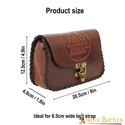 Bolsa vikinga con Valknut, Brown - Celtic Webmerchant