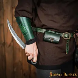 Læder Bracers Valknut, Brown - Celtic Webmerchant