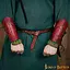 Leather bracers Valknut, green - Celtic Webmerchant