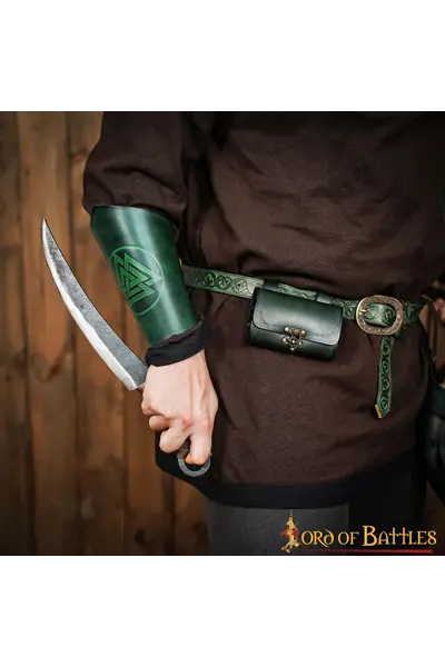 Bracciali in pelle Valknut, verde - Celtic Webmerchant