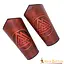 Leather bracers Valknut, red - Celtic Webmerchant