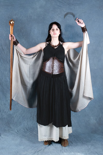 Göttinnenkleid Hera, schwarz - Celtic Webmerchant