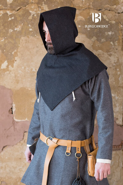 Chaperon Fischgrät-Motiv Knud, schwarz grau - Celtic Webmerchant