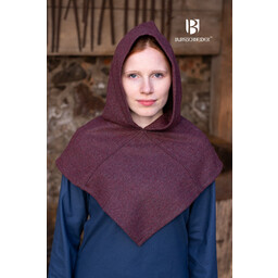 Chaperon herringbone motif Knud, burgundy grey - Celtic Webmerchant