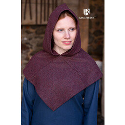 Chaperon herringbone motif Knud, burgundy grey - Celtic Webmerchant