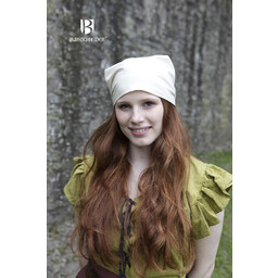 Viking headkerchief Marianne, set of 2 (natural & brown) - Celtic Webmerchant