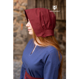 Medieval cap Helga, burgundy - Celtic Webmerchant