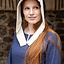 Cape medieval Dagmar, crema negro - Celtic Webmerchant