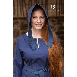 Medieval cap Dagmar, blue-burgundy - Celtic Webmerchant